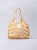 Handcrafted Wooden Bead Woven Tote Bag
