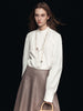 Mock Neck Puff Sleeve Blouse