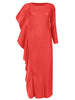 Ladies' High-End Asymmetrical Solid Color Patchwork Dress