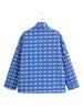 Geometric Pattern Floral Print Pockets Quilted Jacket