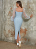 Retro Mesh Backless Dress