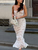 Lace Backless Slit Maxi Dress
