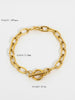 Rectangular Link T-Bar Bracelet - Gold