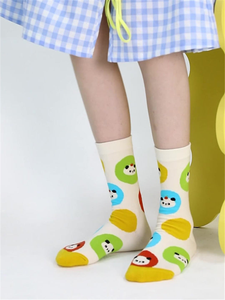 Cartoon Panda Pattern Cotton Socks