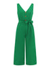 V-neck Button Knot-Tie W/ Cut-Out Back Jumpsuit
