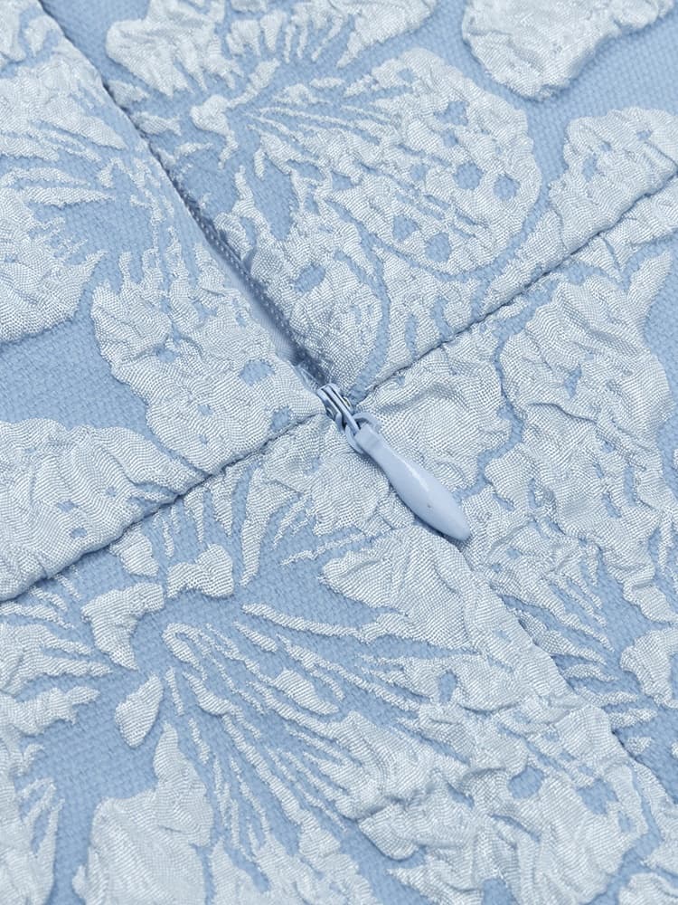 Strapless Vintage Puff Sleeve Dress