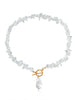 Statement Coral Chip & Pearl Necklace