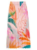 Slim printed pleated A skirt