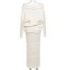 Stretch Off-Shoulder Sweater And Long Skirt Set
