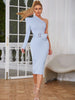 One-Shoulder Belted Bodycon Dress