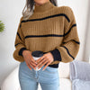 Striped Half-Turtleneck Sweater