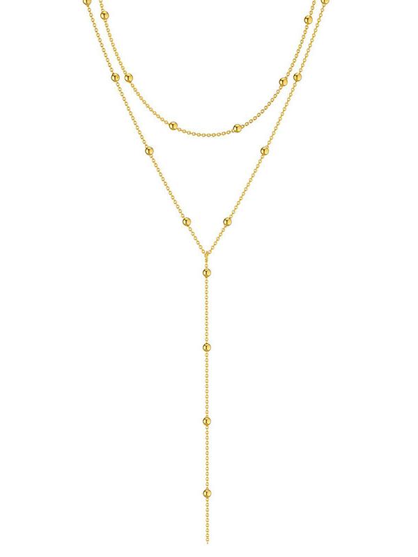 Geometric Tassel Bead Necklace