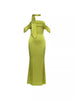 Stylish Strapless Satin Tie Dress