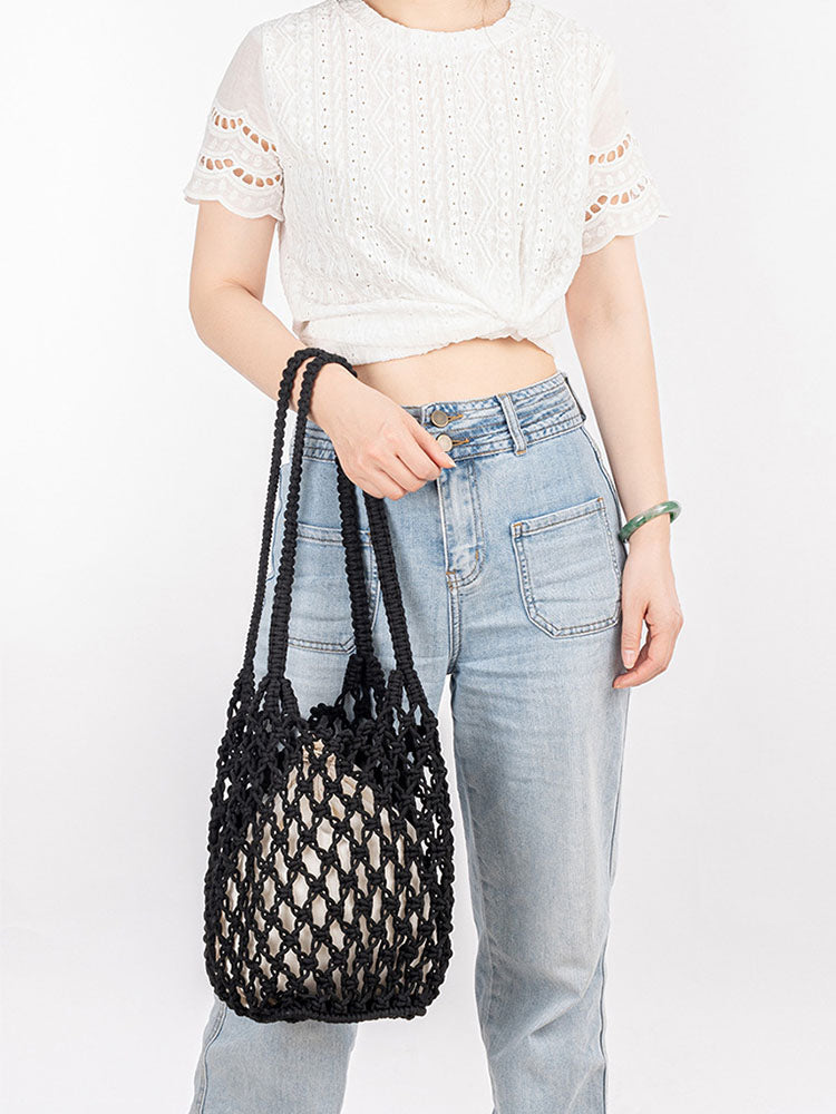 Cotton Thread Woven Fishnet Bag