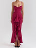 Apricot Ruffled Front Gown
