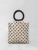 Block Wooden Bead Woven Tote Bag