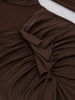 High Collar Sheer Fitted Dress