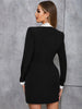 Elegant V-Neck Blazer Dress