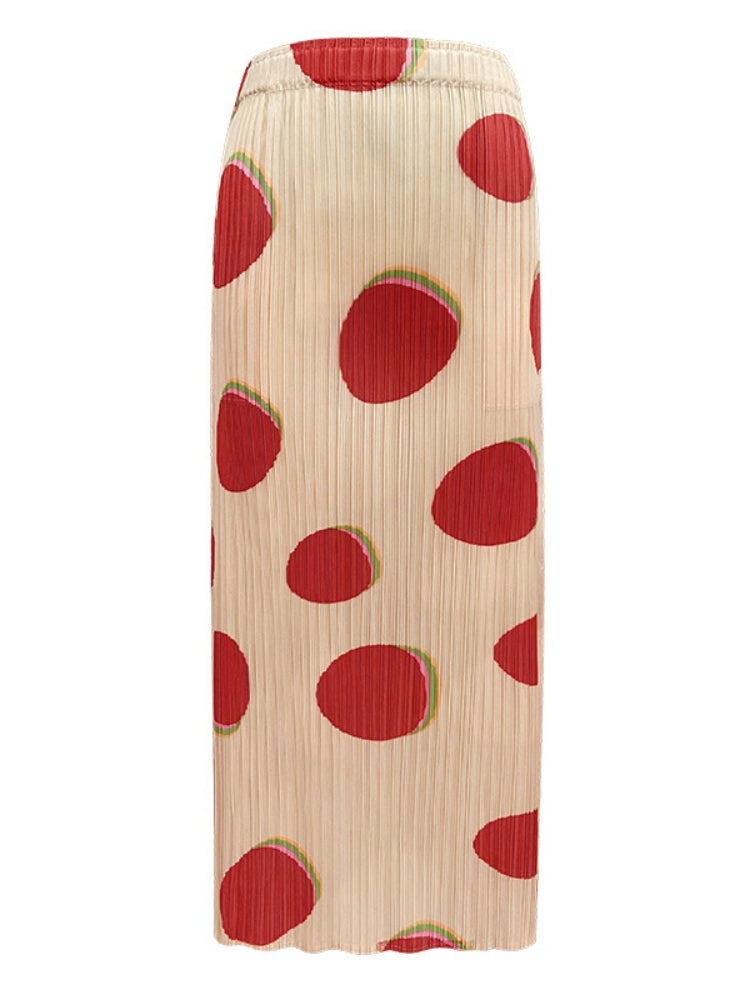 Slim-fitting printed long-sleeved skirt  set