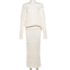Stretch Off-Shoulder Sweater And Long Skirt Set
