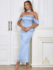 Stylish Strapless Satin Tie Dress