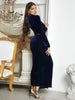 Long Sleeve Cut Out Slit Dress