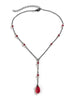 Gothic Black Teardrop Crystal Chest Chain Necklace