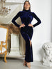 Long Sleeve Cut Out Slit Dress