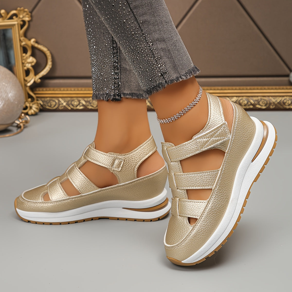 OrthoVita™ | Sporty women's platform sandals with non-slip comfort sole