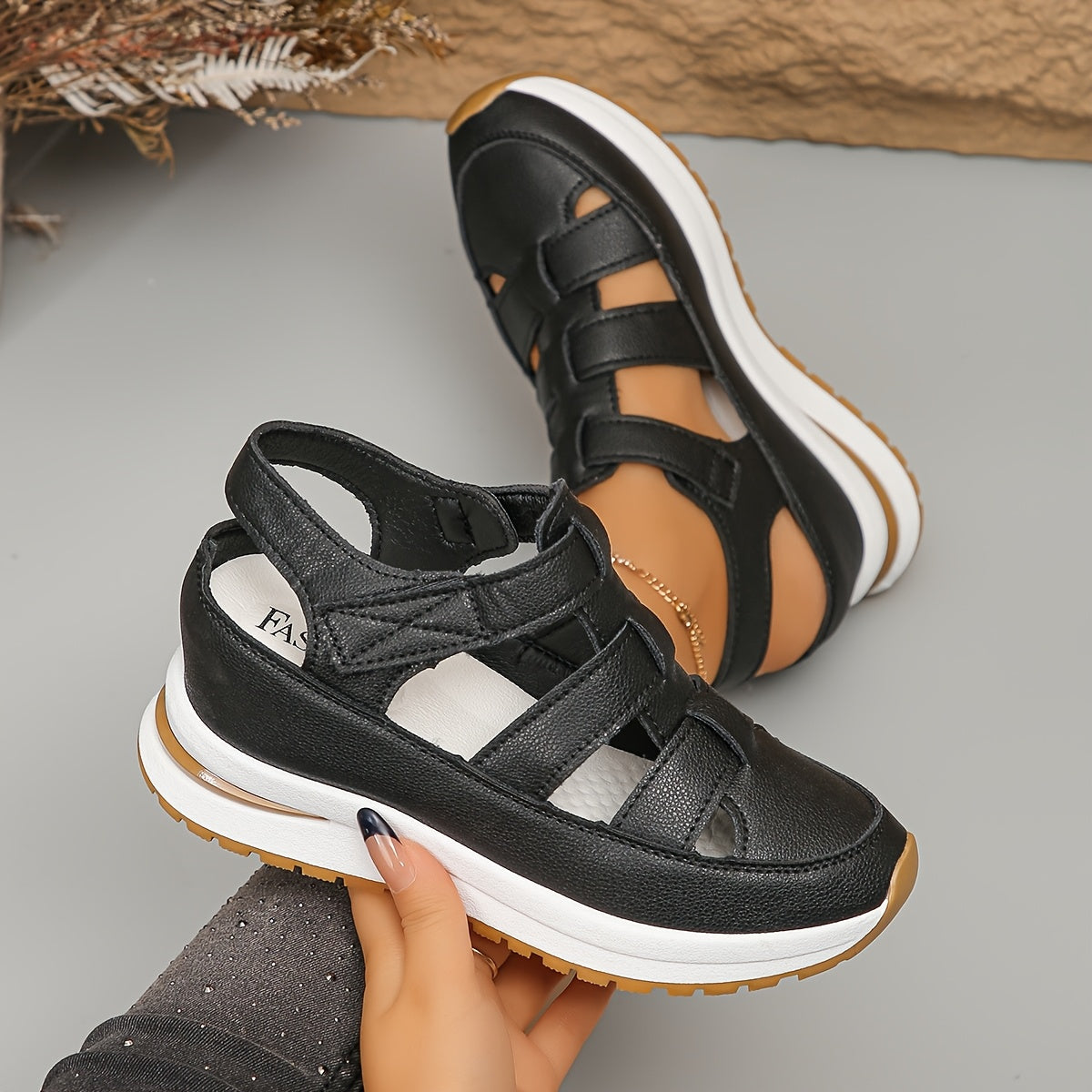 OrthoVita™ | Sporty women's platform sandals with non-slip comfort sole
