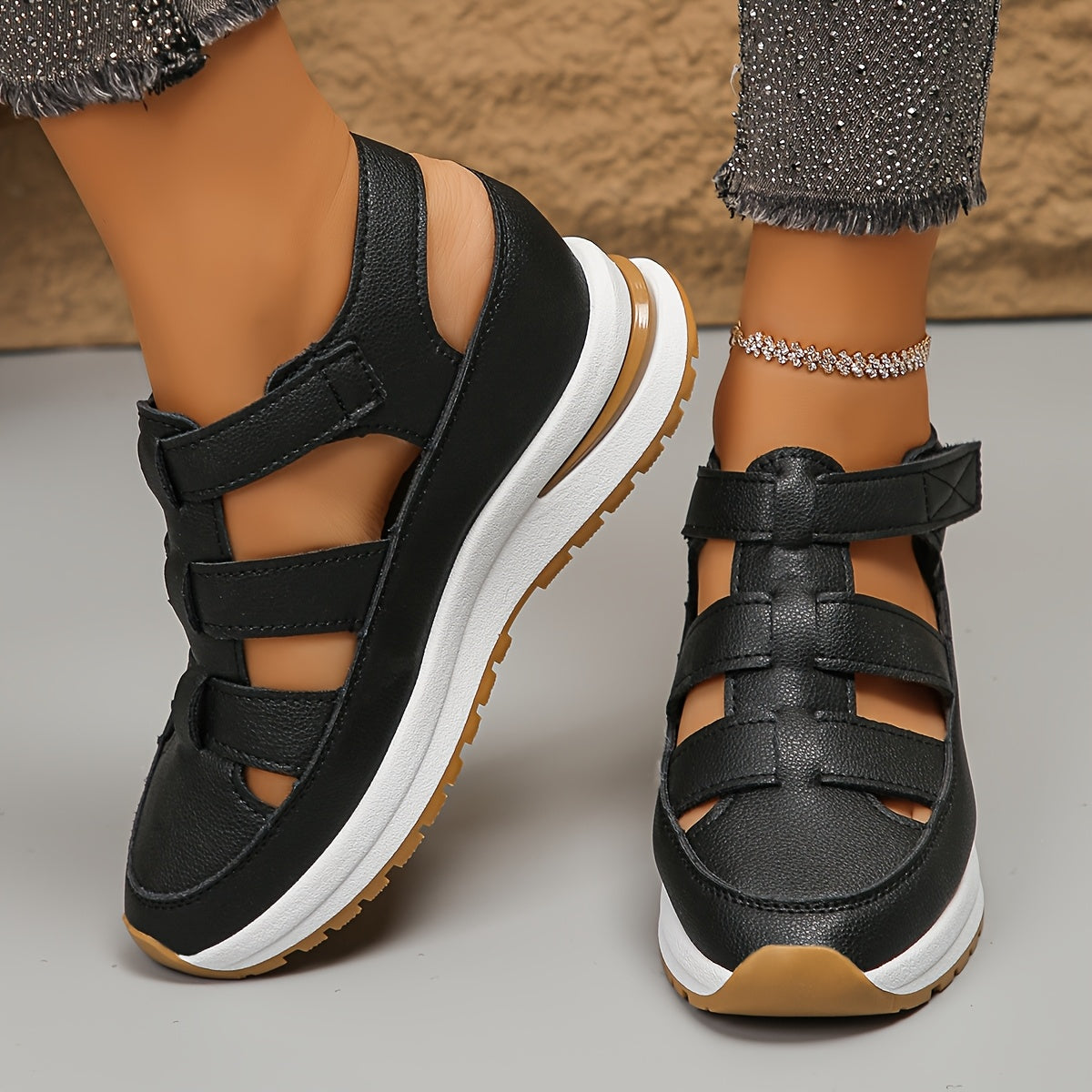 OrthoVita™ | Sporty women's platform sandals with non-slip comfort sole