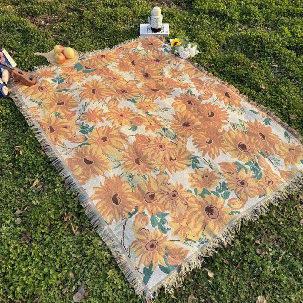 Sun Floral Outdoor Picnic Blanket