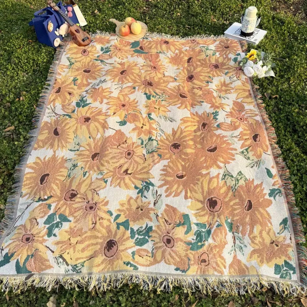 Sun Floral Outdoor Picnic Blanket