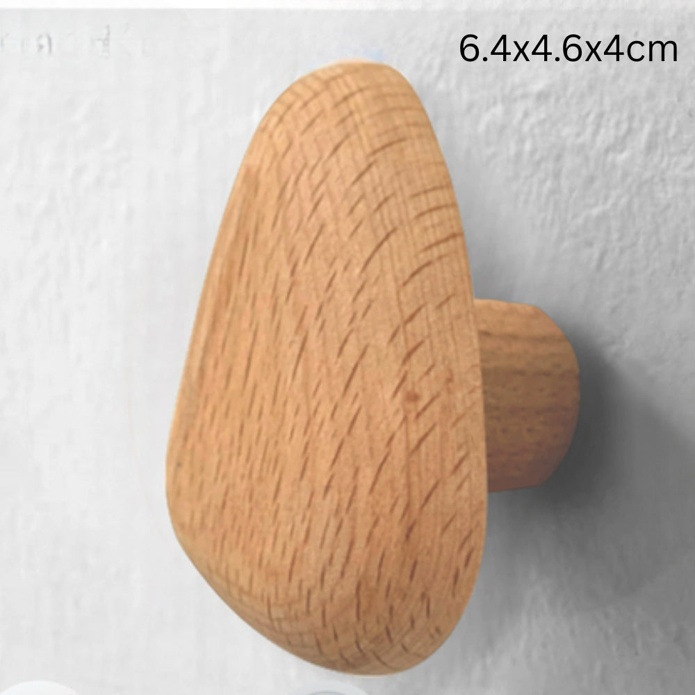 Pebble Shape Wood Clothes Hook