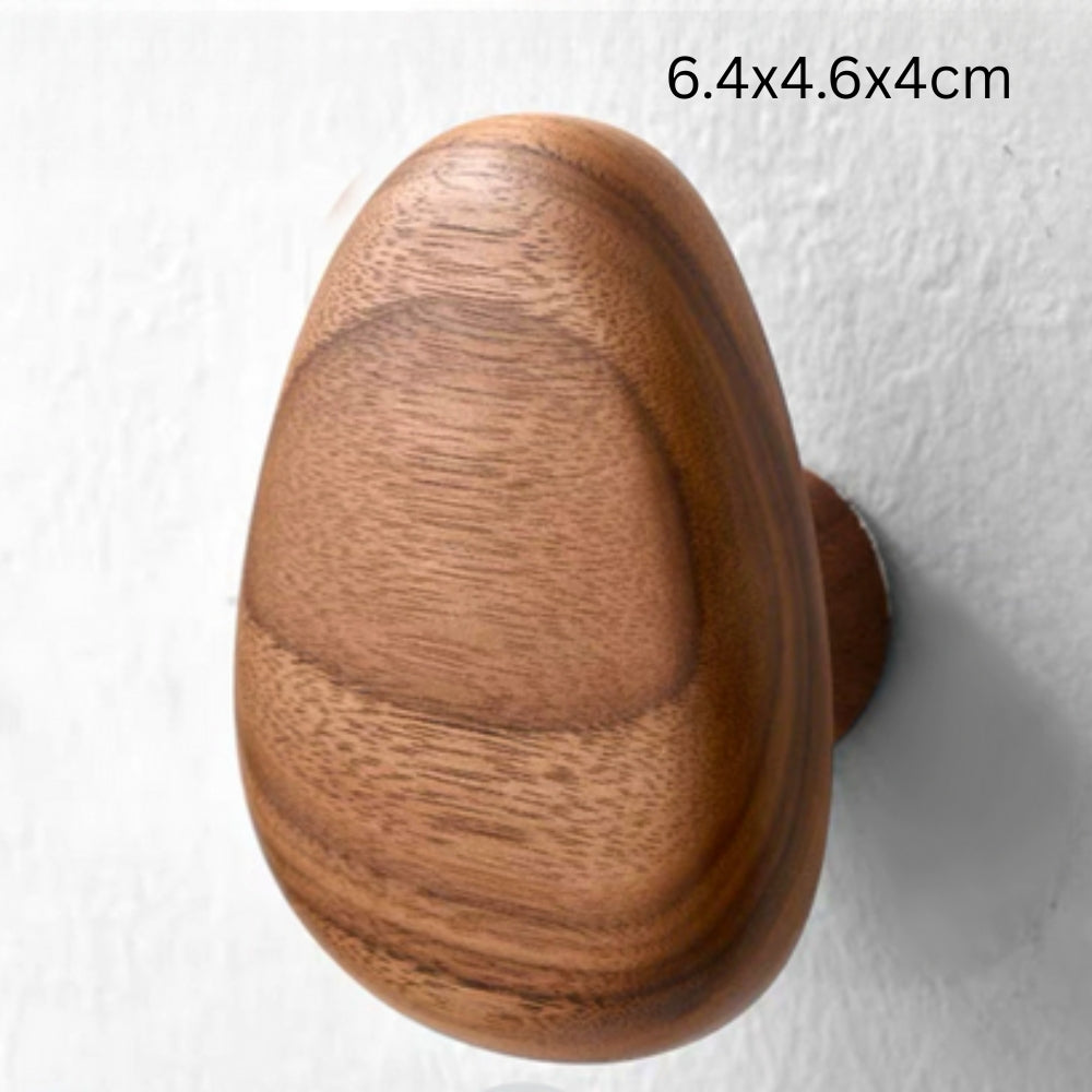 Pebble Shape Wood Clothes Hook