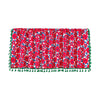 Graceful Red Floral Linen Cabinet Window Curtain