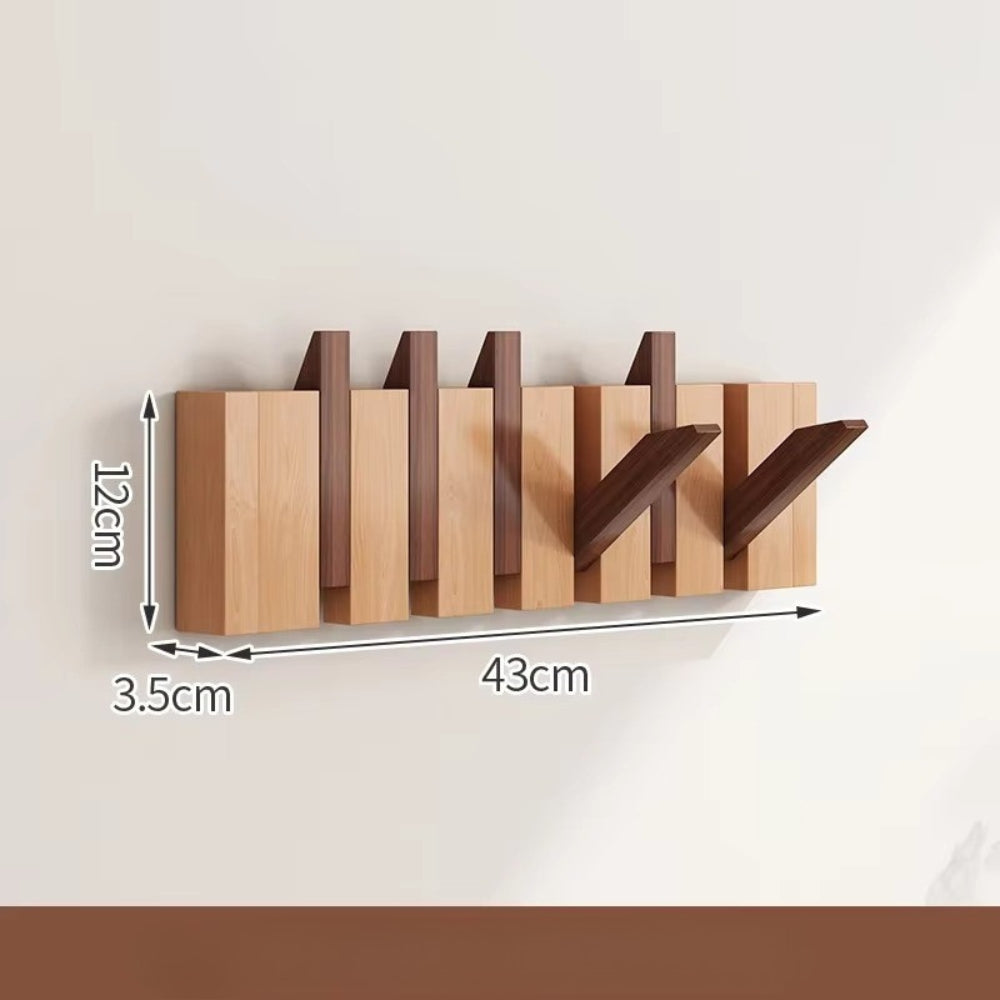 Piano Foldable Wooden Flip Hook Wall Rack