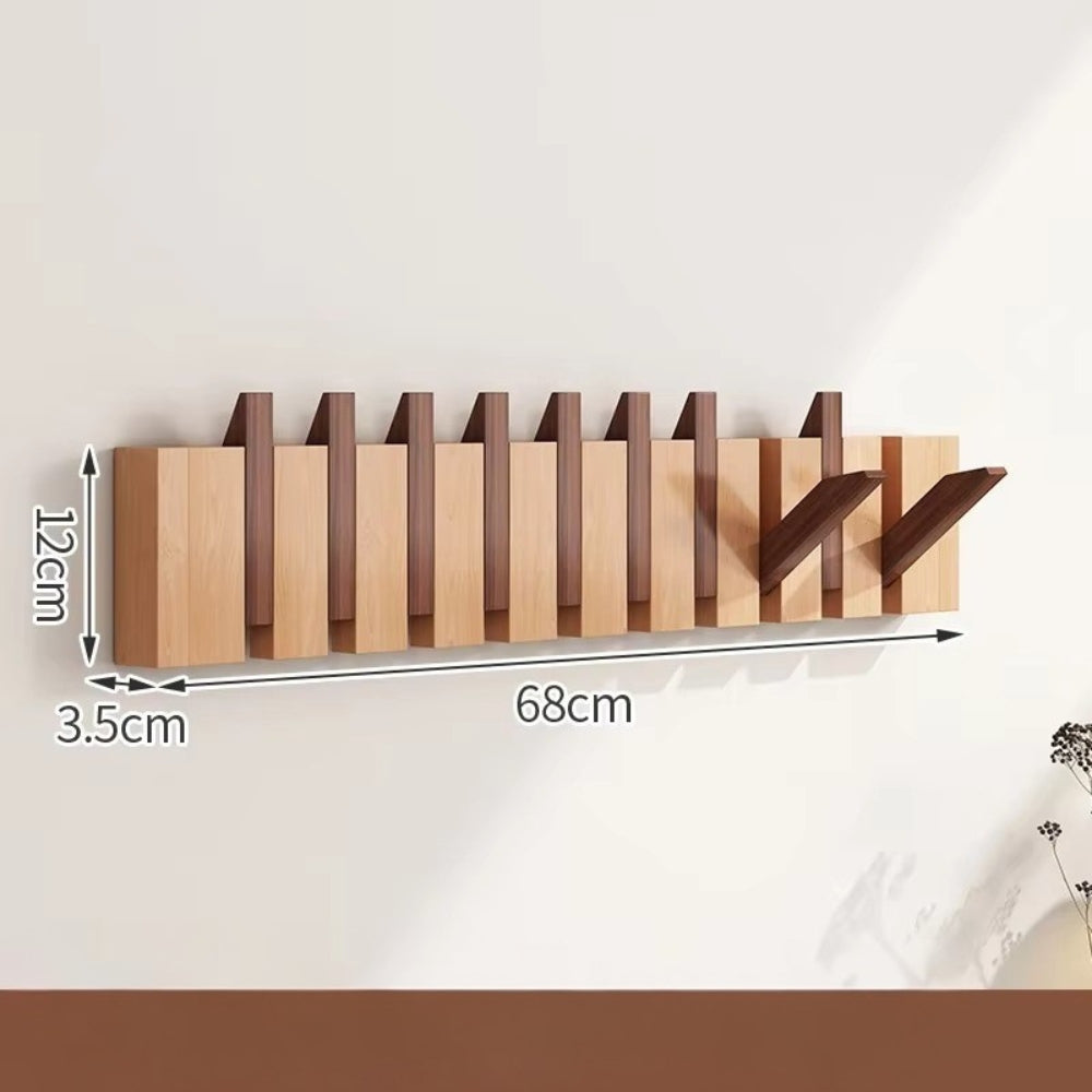 Piano Foldable Wooden Flip Hook Wall Rack