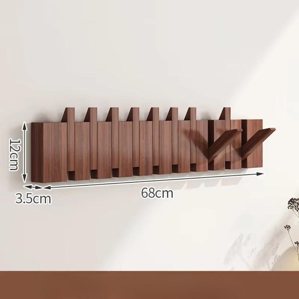 Piano Foldable Wooden Flip Hook Wall Rack