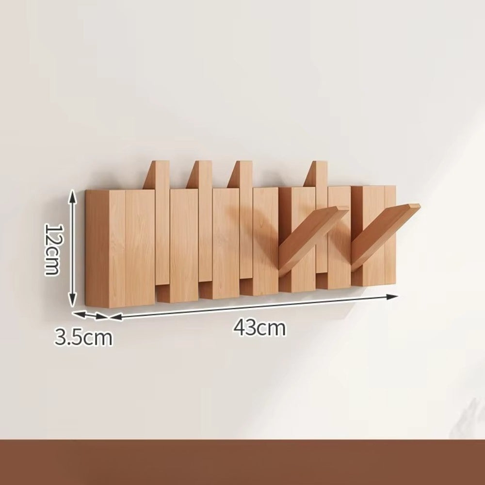 Piano Foldable Wooden Flip Hook Wall Rack