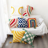 Pillow cover – Cotton blend – Trendy checkered wave design – Bohemian home accessory – 17.7 x 17.7 in