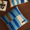 Pillow cover – Luxurious velvet – Multicolor striped design – 18 x 18 inches – Stylish home accent