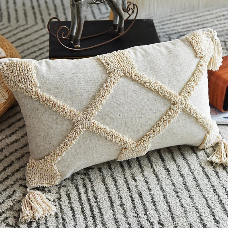 Pillow cover – Polyester blend – Italian brown coffee design – Modern geometric pattern