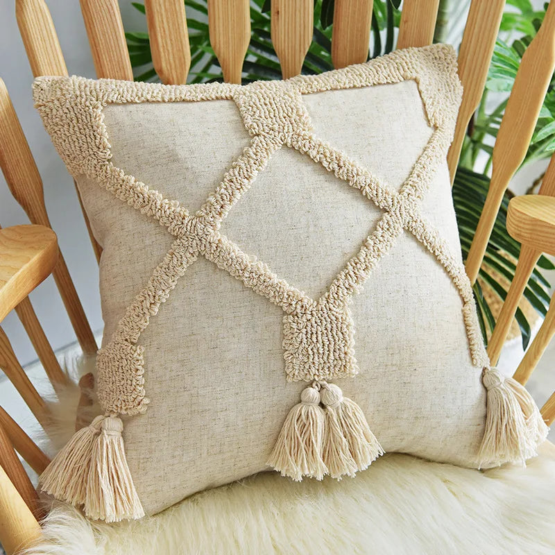 Pillow cover – Polyester blend – Italian brown coffee design – Modern geometric pattern