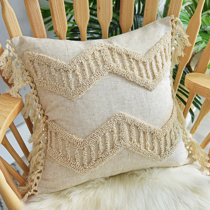 Pillow cover – Polyester blend – Italian brown coffee design – Modern geometric pattern
