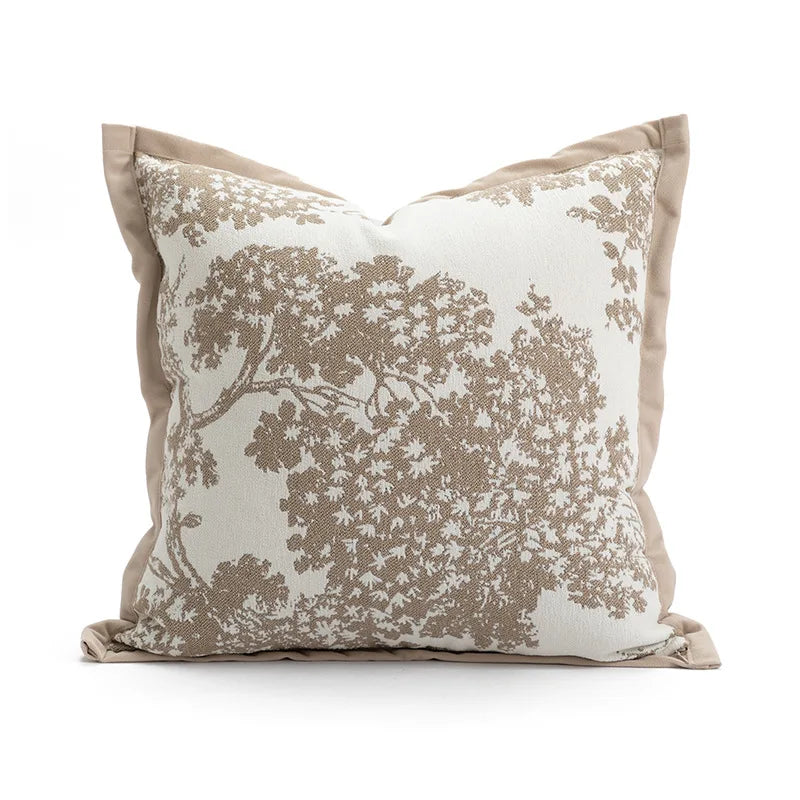 Pillow cover – Polyester blend – Italian brown coffee design – Modern geometric pattern