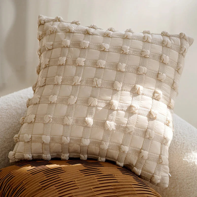Pillow cover – Polyester blend – Italian brown coffee design – Modern geometric pattern