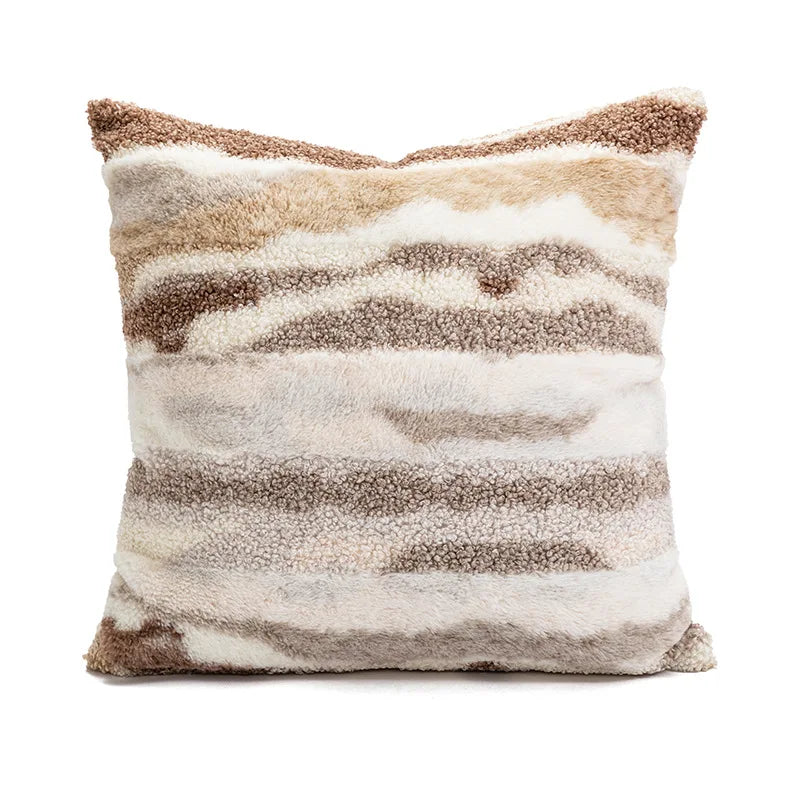 Pillow cover – Polyester blend – Italian brown coffee design – Modern geometric pattern