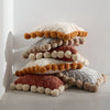 Pillow cover – Soft cotton – Trendy pompom knit design – Cozy home accent – 17.7 x 17.7 in