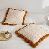 Pillow cover – Soft cotton – Trendy pompom knit design – Cozy home accent – 17.7 x 17.7 in